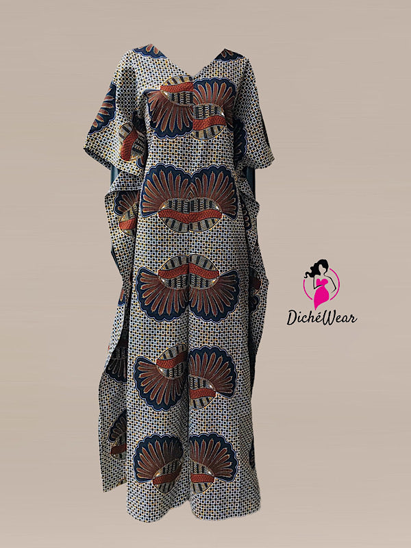 Ankara Kaftan Jumpsuit 18, BrownStrip