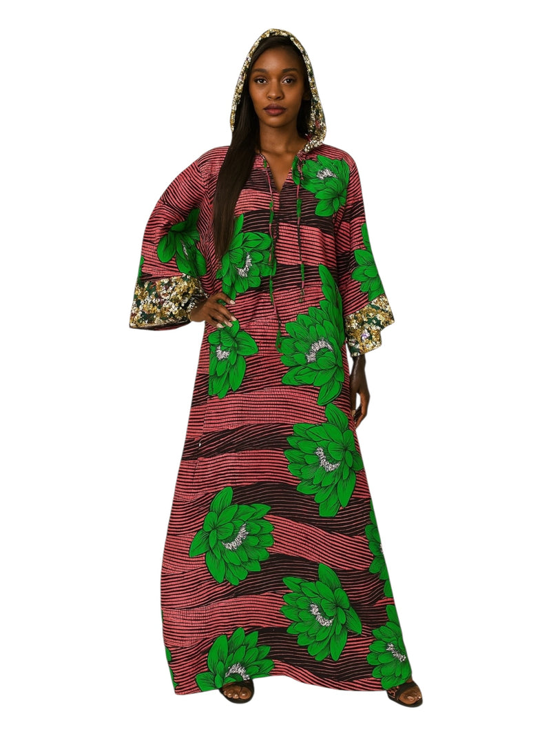 ANKARA Hoodie Kaftan - Long