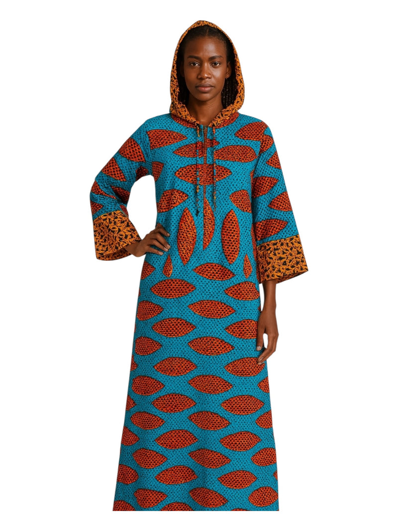 ANKARA Hoodie Kaftan - Long