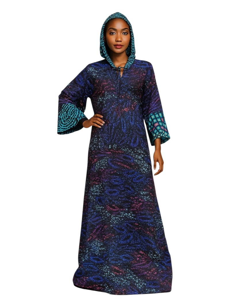 ANKARA Hoodie Kaftan - Long