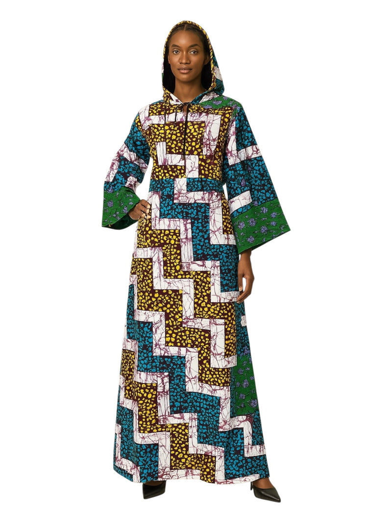 ANKARA Hoodie Kaftan - Long