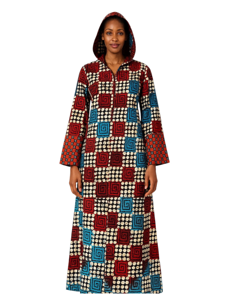 ANKARA Hoodie Kaftan - Long