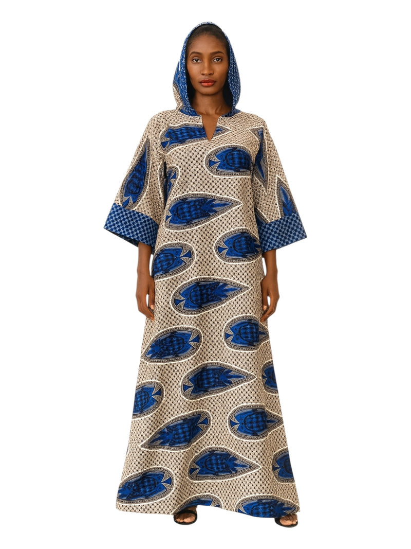 ANKARA Hoodie Kaftan - Long
