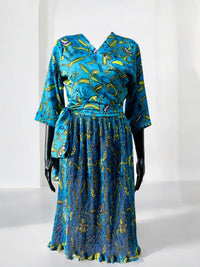 NKEM Pleated Silk and Chiffon Dress