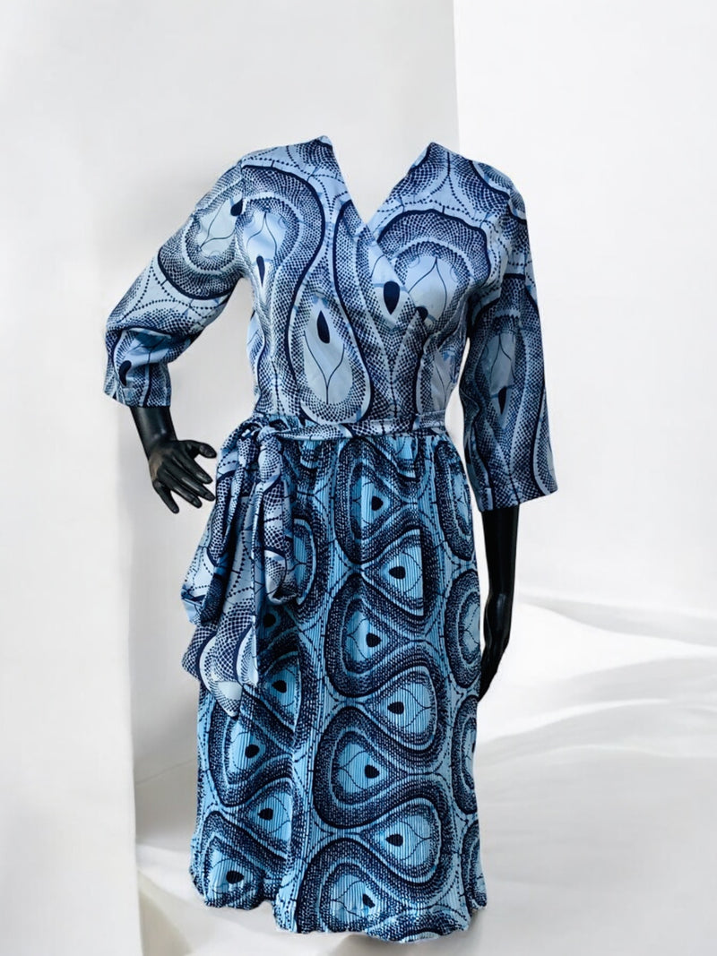 NKEM Pleated Silk and Chiffon Dress