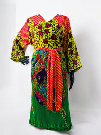 NKEM Pleated Silk and Chiffon Dress