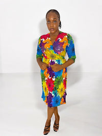 NKEM Pleated Silk and Chiffon Dress