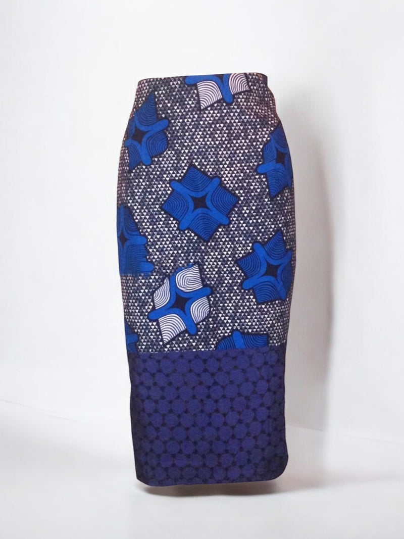 Ankara Pencil Skirt with Lace