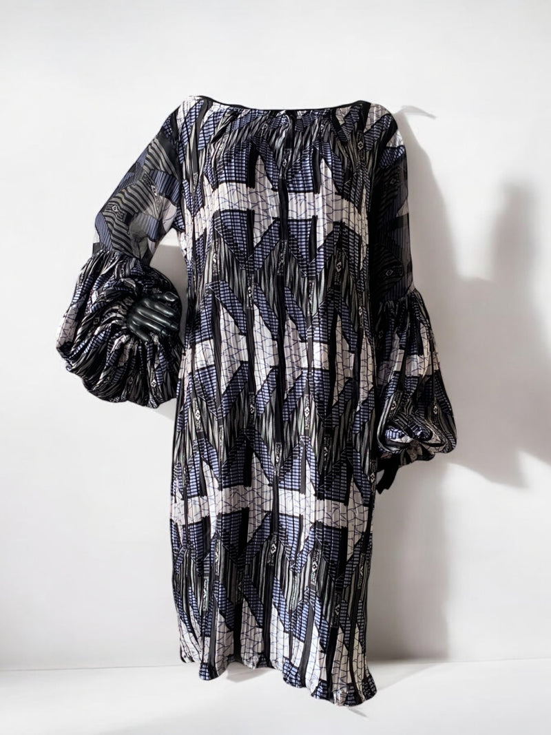 JIDECHI Pleated Silk Dress