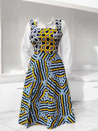GRACIE Sleeveless Ankara Pinafore Dress