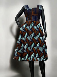 GRACIE Sleeveless Ankara Pinafore Dress