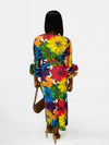 COLOURS SPLASH Wrap Dress