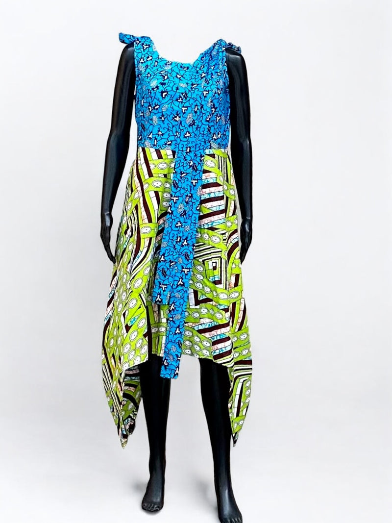 OZIOMA Ankara Mix and Match Print Dress
