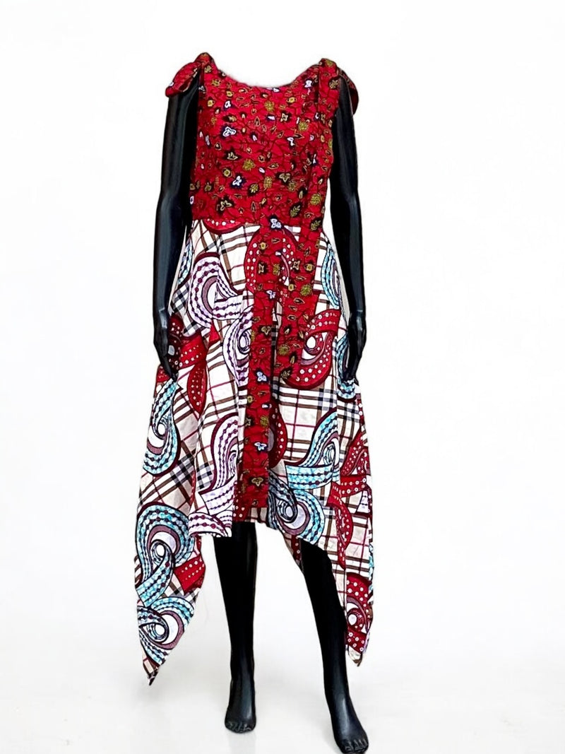 OZIOMA Ankara Mix and Match Print Dress