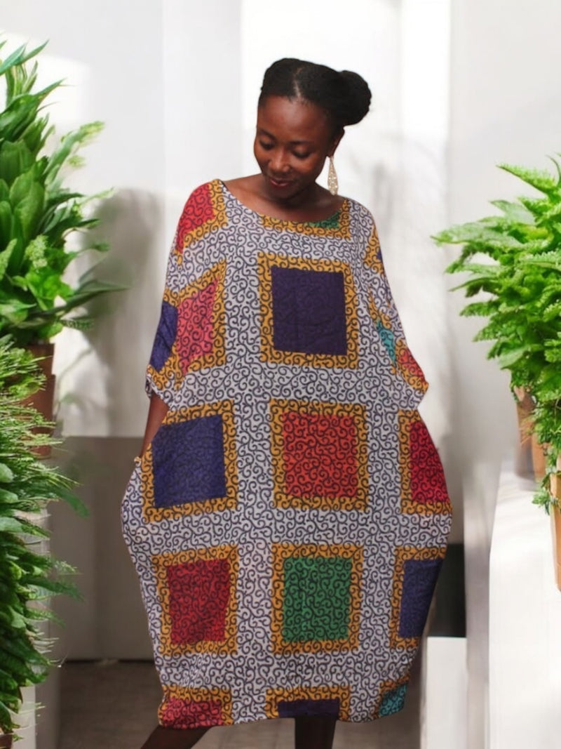 KAFTAN Silk & Chiffon SHIFT Dress