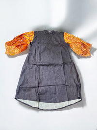 Denim Ankara Shirt Dress