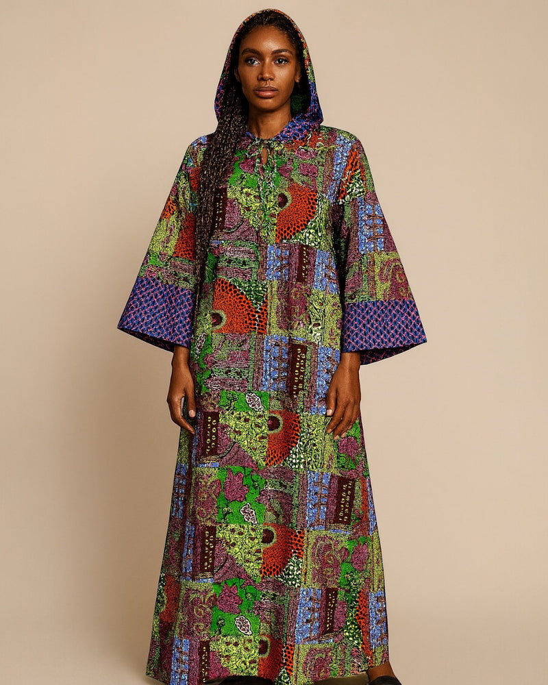 ANKARA Hoodie Kaftan - Long