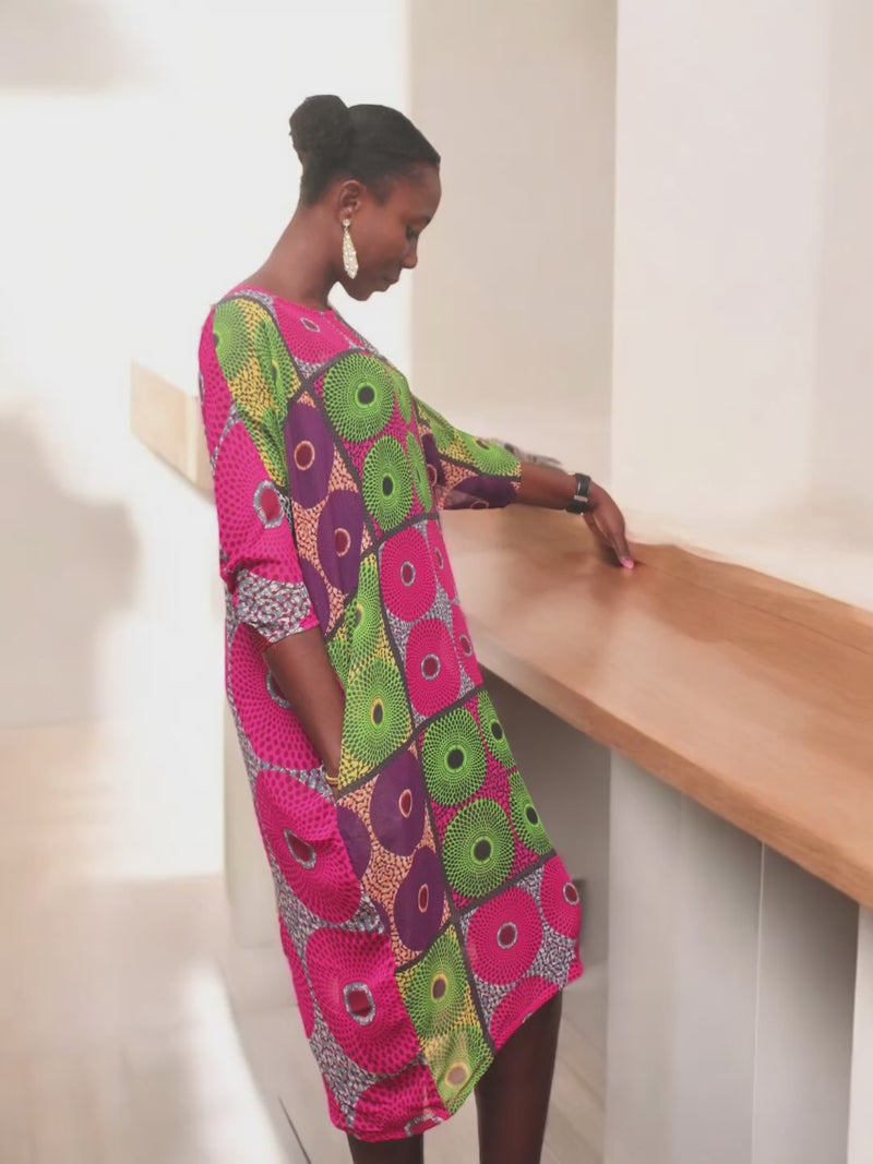 KAFTAN Silk & Chiffon SHIFT Dress